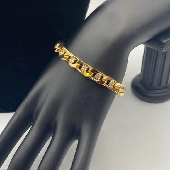 Camrose & Kross JBK Jacqueline Kennedy Gold-Tone Crystal Link Necklace&Bracelet - Picture 5 of 10